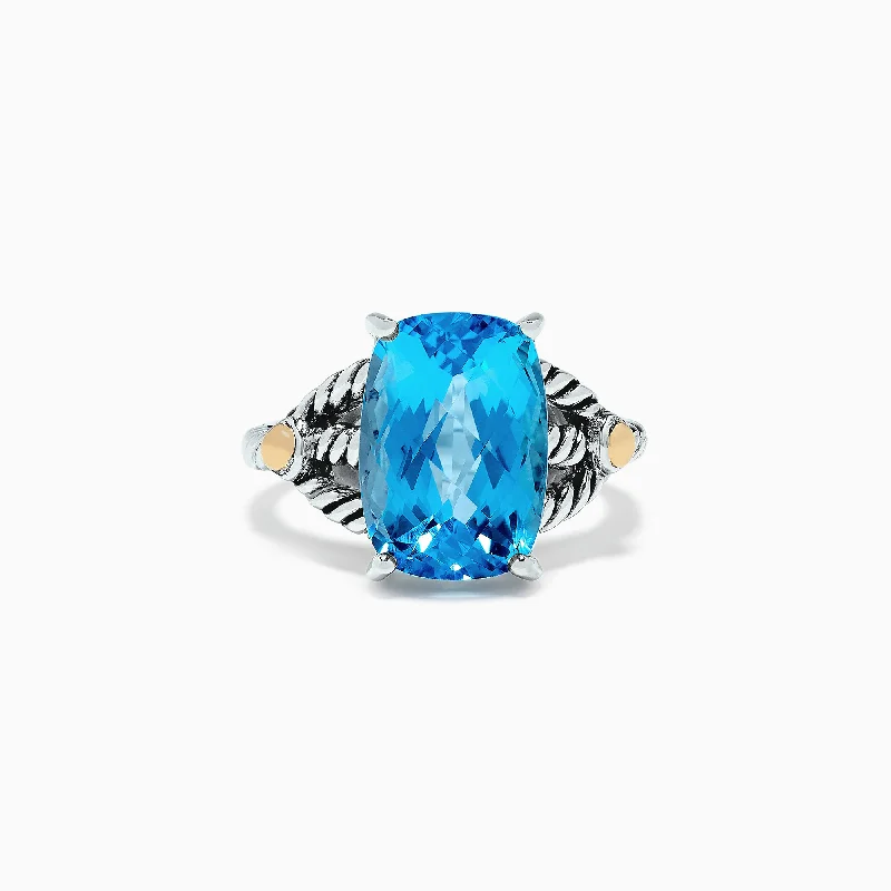 High-Quality Jewelry At A Fraction Of The Cost 925 Sterling Silver Blue Topaz Ring, 6.85 TCW