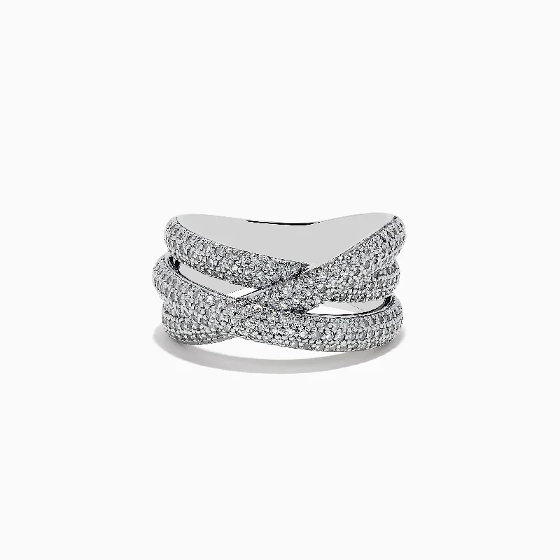 Must-Have Jewelry Pieces At Reduced Prices 925 Sterling Silver Diamond Crossover Ring