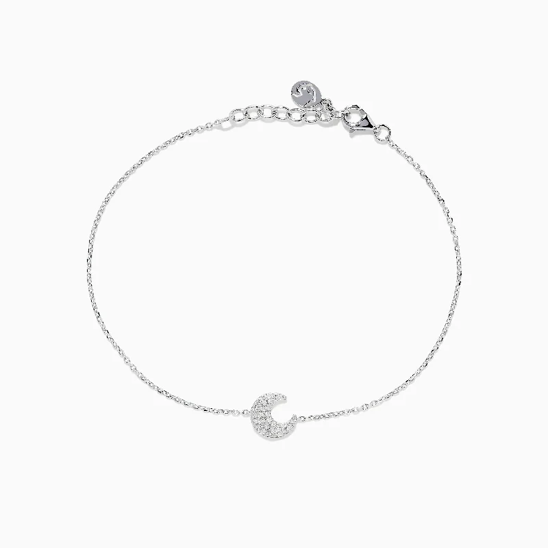 Trending Jewelry Now At Unbeatable Prices 925 Sterling Silver Diamond Moon Bracelet