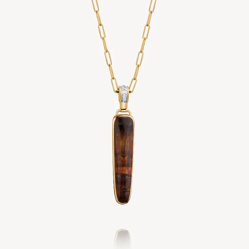 Elegant Jewelry, Affordable Luxury – Shop Now Elongated Tiger's Eye Necklace