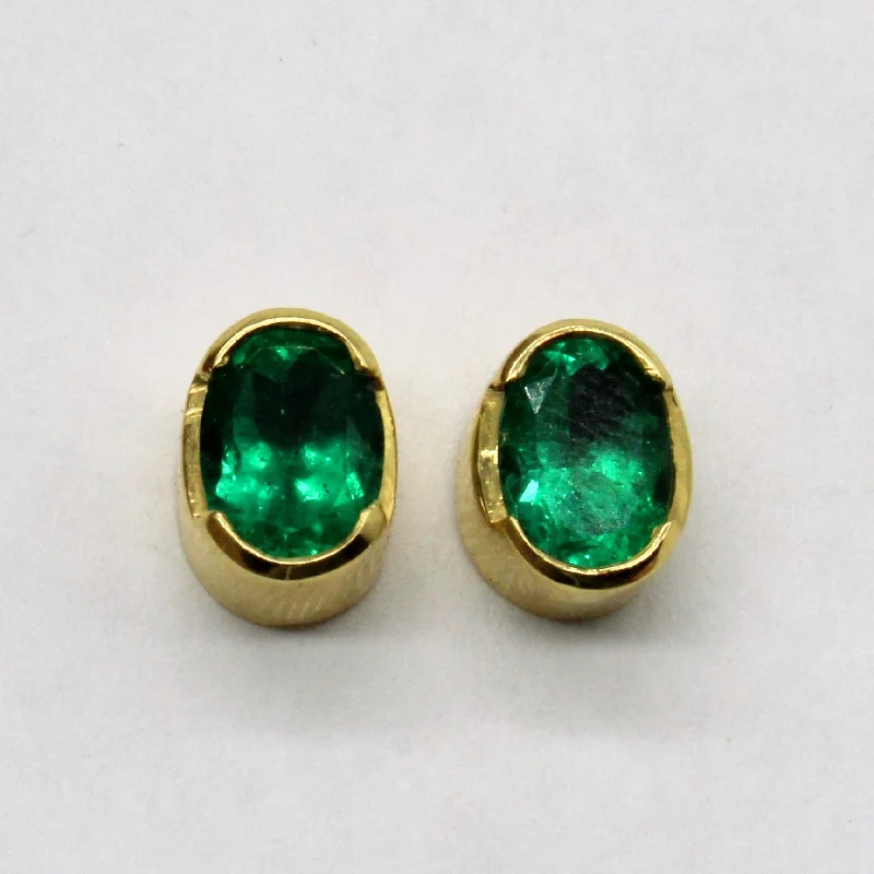 Exclusive Jewelry Offers – Shine For Less Oval Cut Emerald Stud Earrings | 1.30ctw |