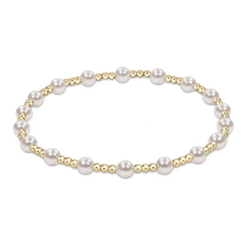 enewton 6.25" Sincerity Pattern 4mm Bead Bracelet - Pearl