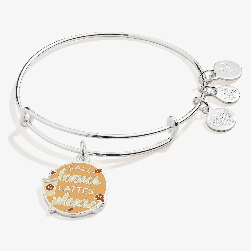 Elegant Jewelry At Unbeatable Offers – Shop Before It's Gone 'Fall Leaves and Lattes Please' Charm Bangle Bracelet