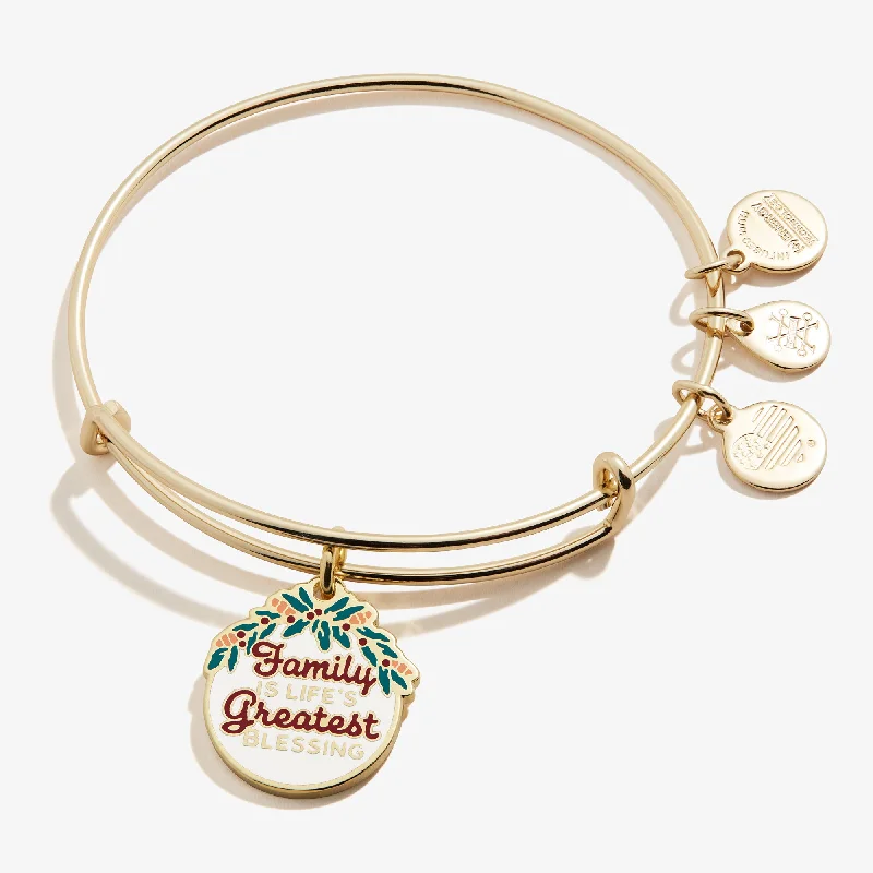 Fashion-Forward Jewelry At Incredible Prices 'Family is Life's Greatest Blessing' Charm Bangle