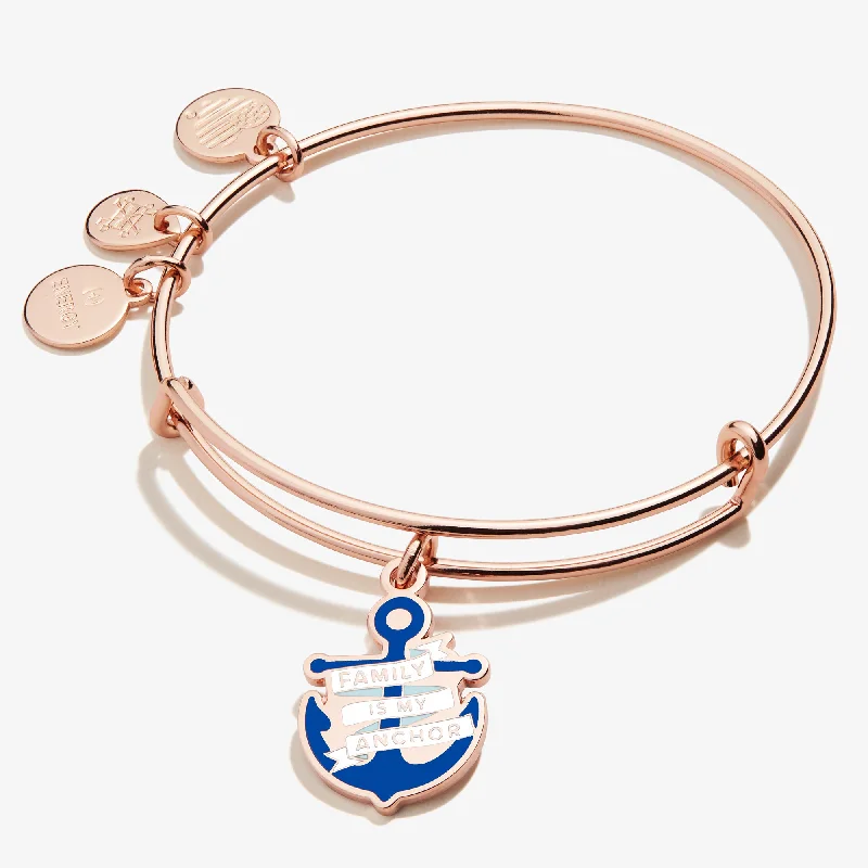 Limited-Time Offer On Elegant Jewelry Pieces 'Family is My Anchor' Charm Bangle