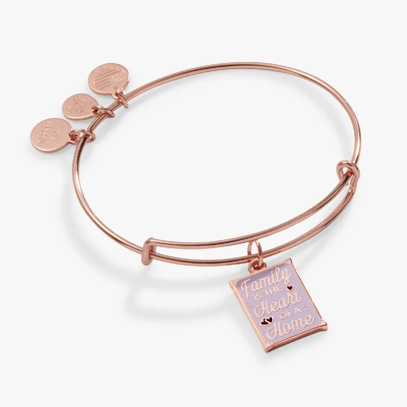 Huge Savings On Timeless Jewelry Collections 'Family is the Heart of a Home' Charm Bangle Bracelet