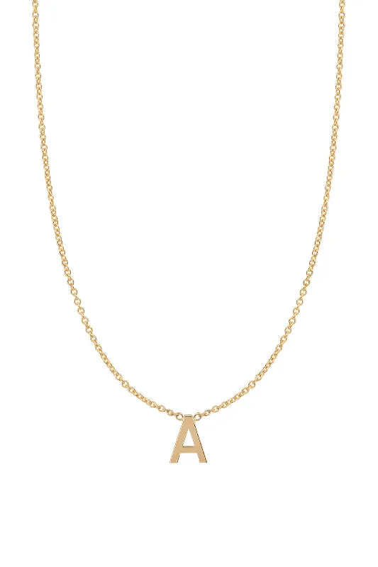 Fine Centered Initial Necklace - 14K Yellow