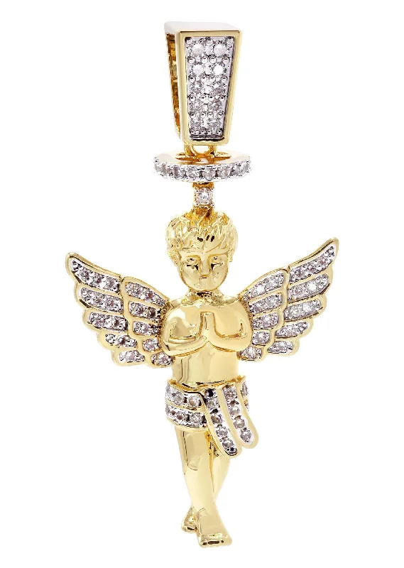 Mens Gold Plated Angel Pendant | 6.2 Grams