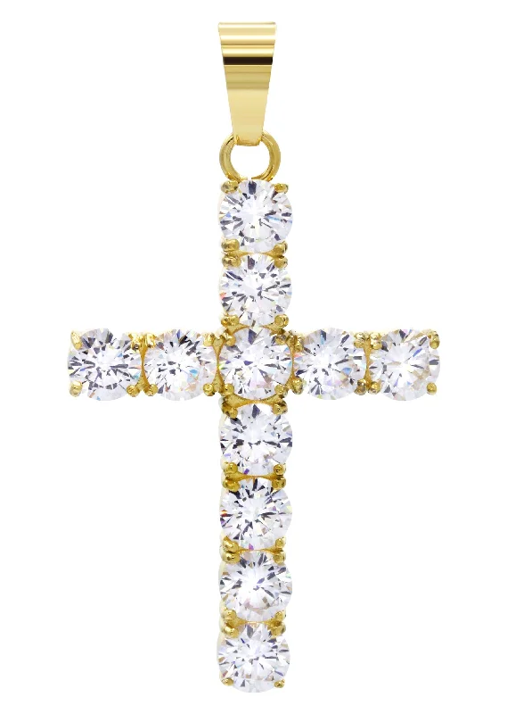 Mens Gold Plated Cross Pendant | 8 Grams