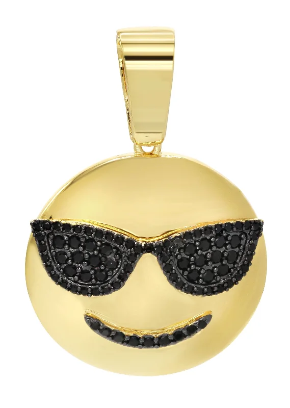 Mens Gold Plated Emoji Pendant | 7.6 Grams