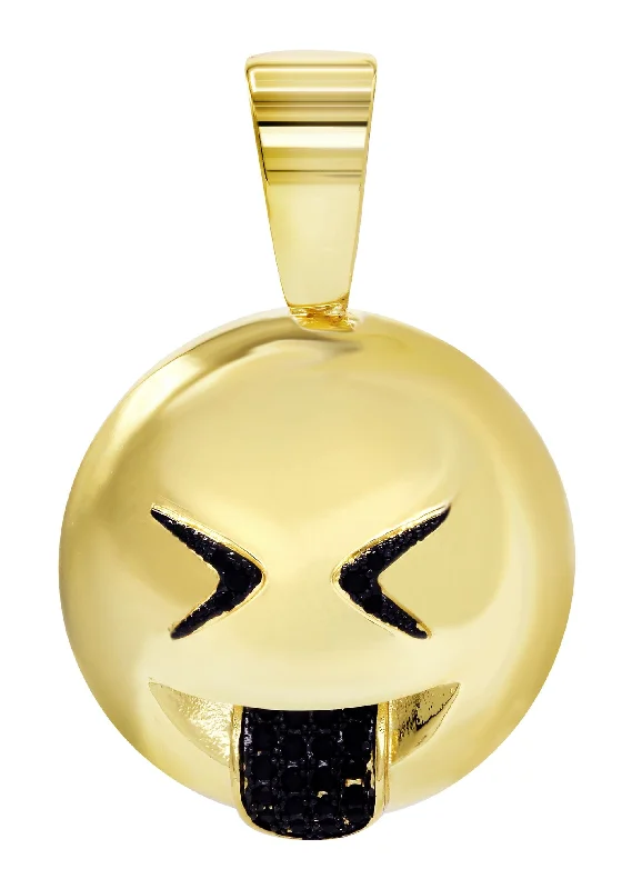 Mens Gold Plated Emoji Pendant | 8 Grams