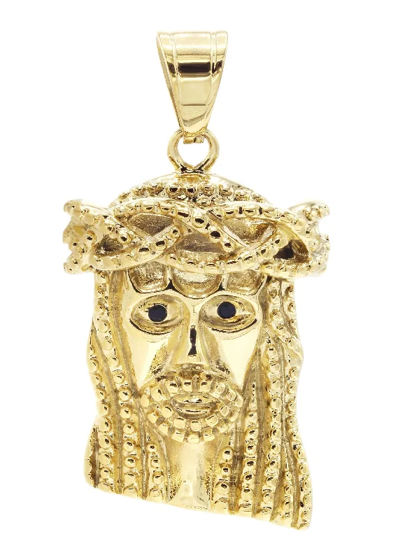 Mens Gold Plated Jesus Head Pendant | 24.8 Grams