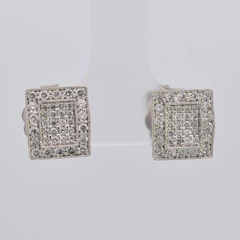 Premium Jewelry Now Available At Special Discounts Pave Grid Cluster Stud Earrings | 0.50ctw |