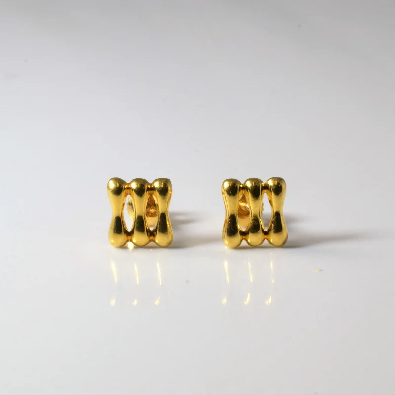 Best-Selling Jewelry Now Available At Special Deals Grid Pattern Gold Stud Earrings