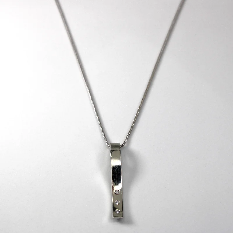 Flush Set Diamond Pendant Necklace | 0.04ctw | 15"|