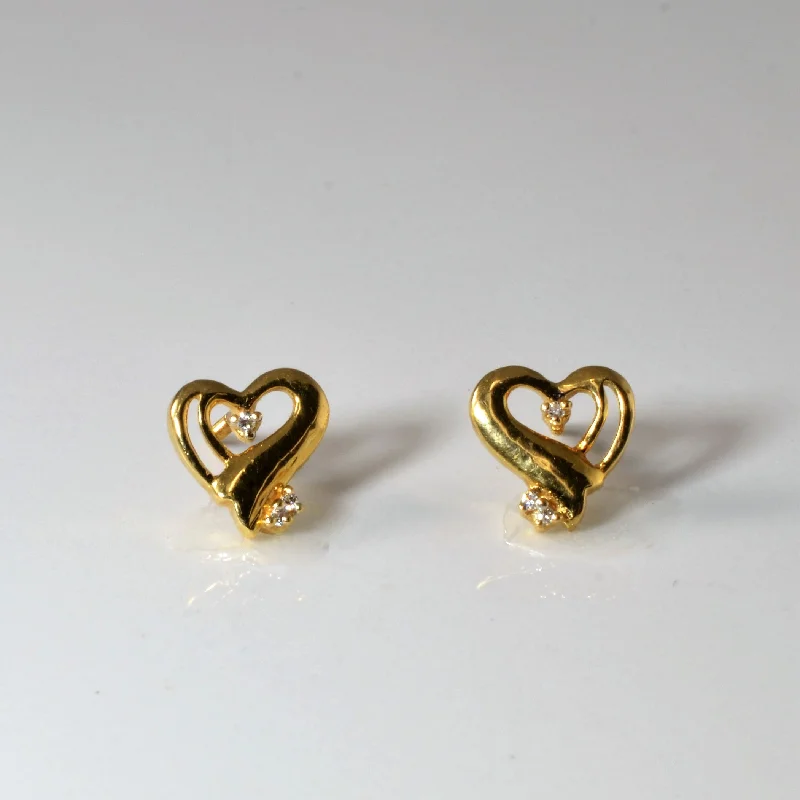 Premium Jewelry Now Available At Special Discounts Diamond Heart Stud Earrings | 0.05ctw |