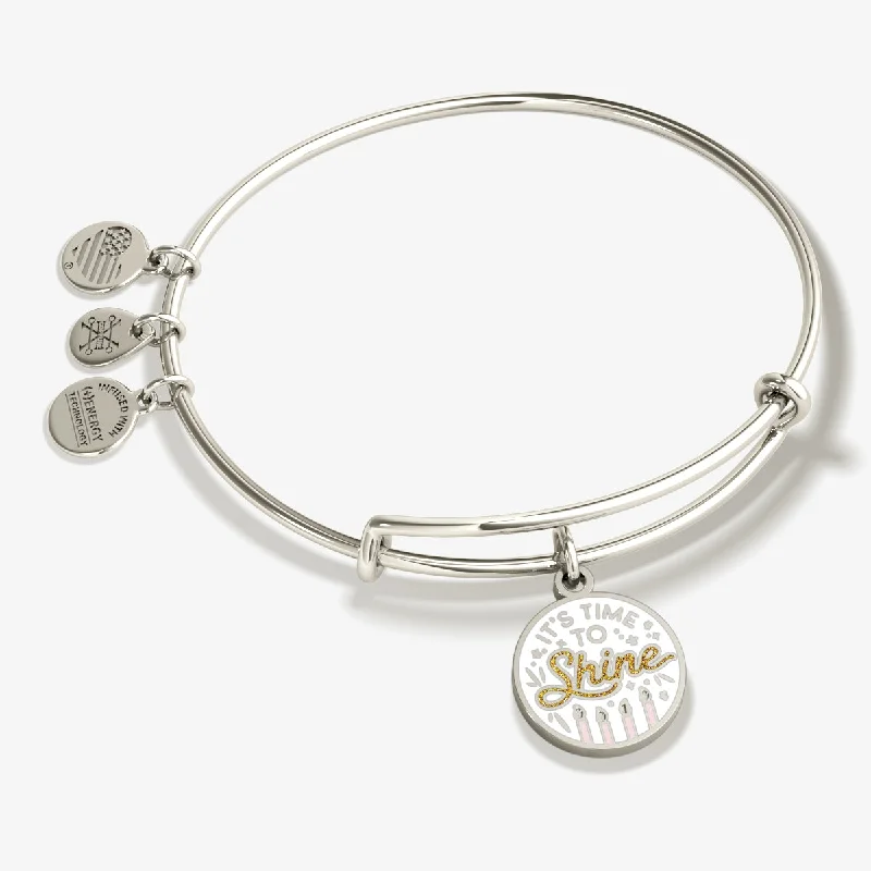 High-End Sparkle, Low-End Prices – Shop Now 'It's Time To Shine' Birthday Charm Bangle Bracelet