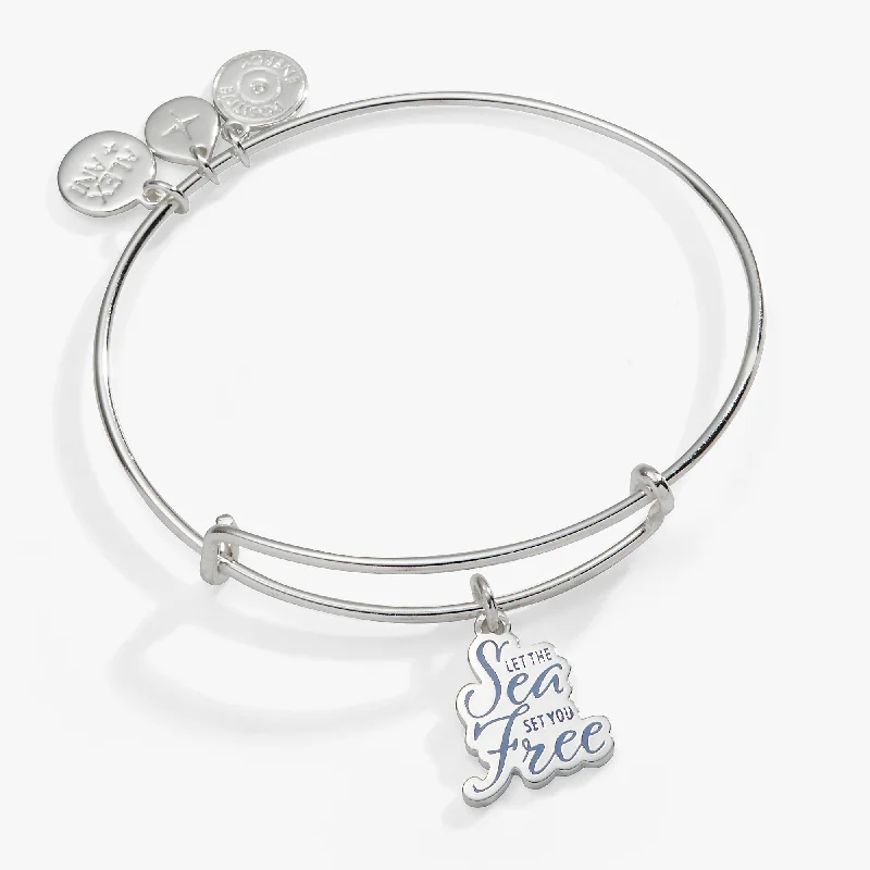 Adjustable Charm Bracelets For A Perfect Fit 'Let the Sea Set You Free' Charm Bangle