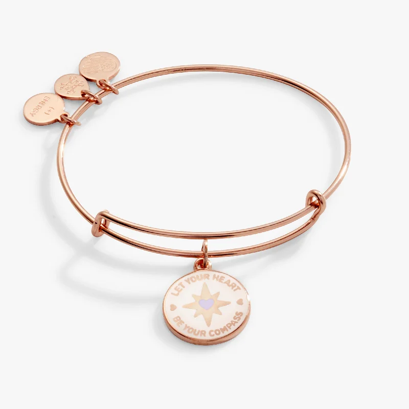 Clearance Sale On High-End Jewelry Collections 'Let Your Heart Be Your Compass' Charm Bangle