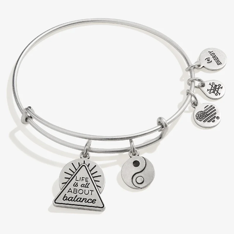 Flash Sale On Exquisite Jewelry – Don't Miss Out 'Life Is All About Balance' Yin Yang Duo Charm Bangle