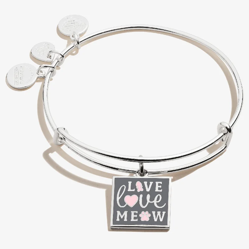 Exclusive Jewelry Bundles At Discounted Prices 'Live, Love, Meow' Charm Bangle