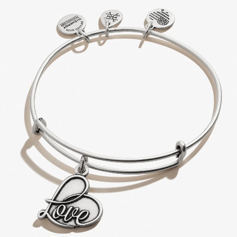 Discounted Luxury Jewelry – Shine Without The Splurge 'Love' Charm Bangle