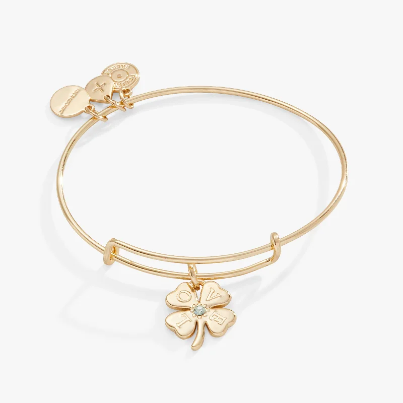 Limited-Time Offer On Elegant Jewelry Pieces 'Love' Clover Charm Bangle Bracelet