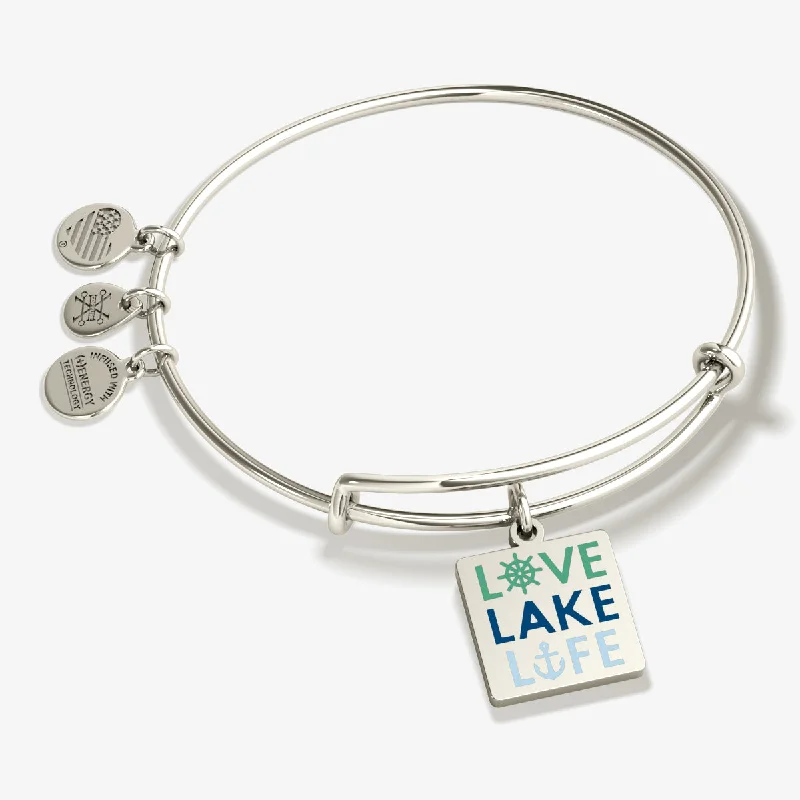 Luxury Jewelry At Unbeatable Discounts 'Love, Lake, Life' Charm Bangle