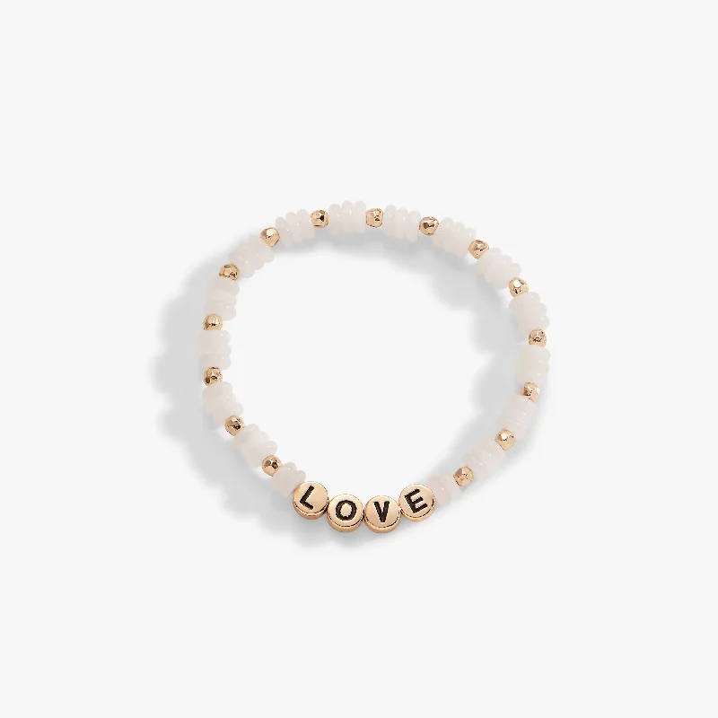 Limited-Stock Jewelry Sale – Once It's Gone, It's Gone 'Love' White Jade Stretch Bracelet