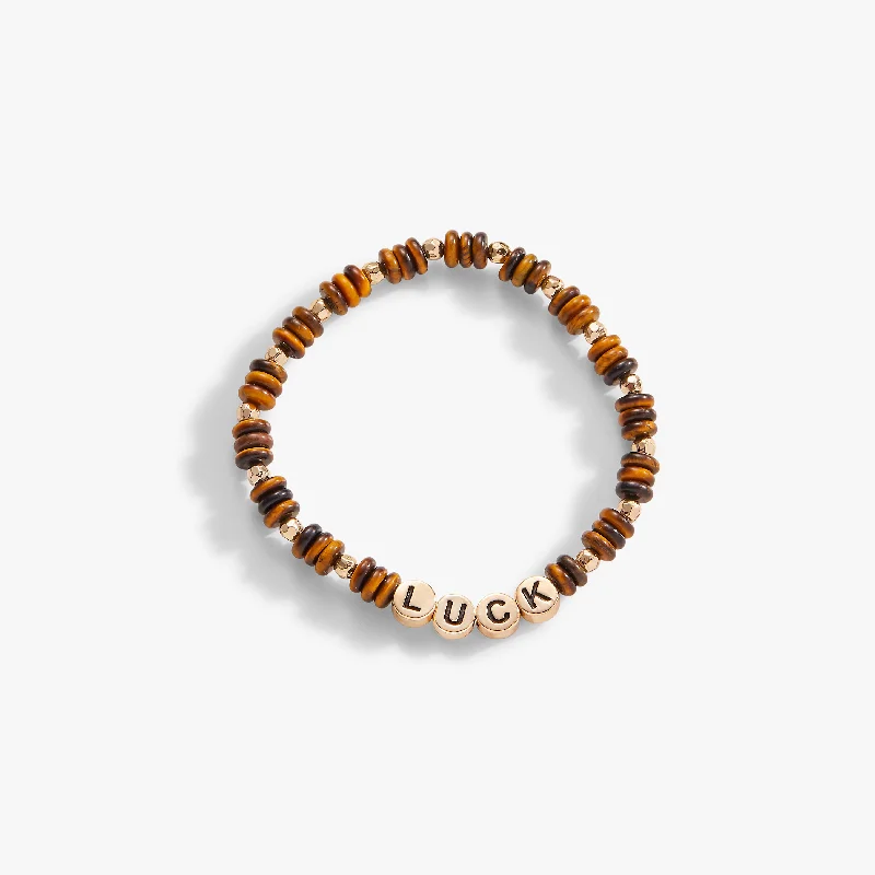 Handcrafted Jewelry Sale – Unique Designs At Low Prices 'Luck' Tiger's Eye Stretch Bracelet