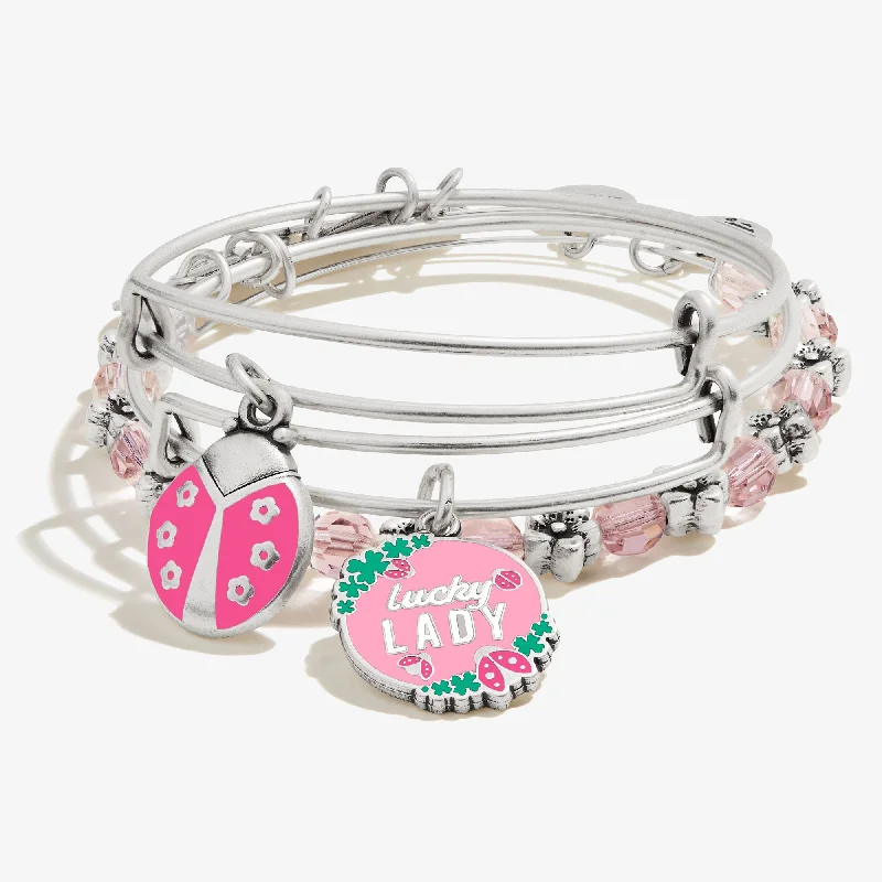 Trending Jewelry Styles Now At Limited-Time Discounts 'Lucky Lady' Charm Bangles, Set of 3