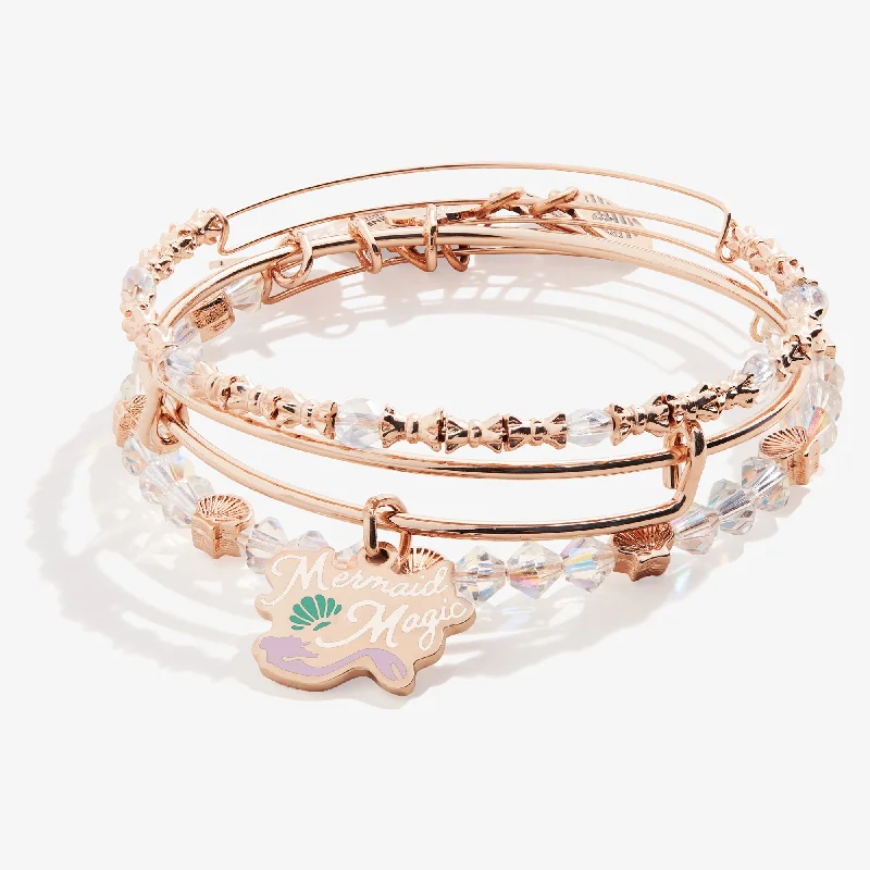 Exclusive Gemstone Jewelry At Special Prices 'Mermaid Magic' Charm Bangles, Set of 3