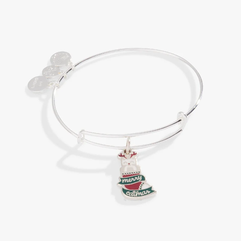 Gorgeous Jewelry, Limited-Time Savings 'Merry Catmas' Charm Bangle Bracelet