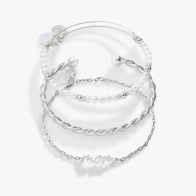 The Perfect Jewelry Piece At The Perfect Price 'Mom' Script Bracelet, Set of 3