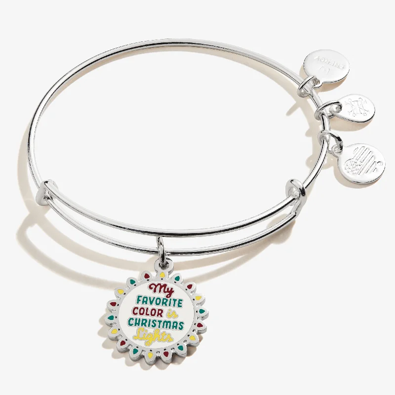 Best Jewelry Deals – Shop Premium Pieces At Great Prices 'My Favorite Color is Christmas Lights' Charm Bangle