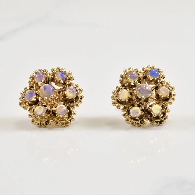 High-End Sparkle, Low-End Prices – Jewelry Sale Live Opal Floral Stud Earrings | 0.20ctw |