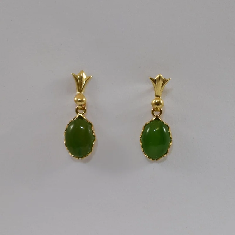 Special Sale On Handcrafted Jewelry – Shop Today Oval Nephrite Drop Stud Earrings | 2.00ctw |