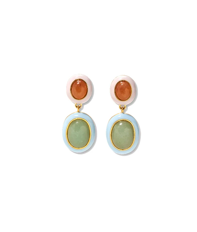 Discounted Luxury Jewelry – Shine Without The Splurge Papaya Earrings in Aventurine