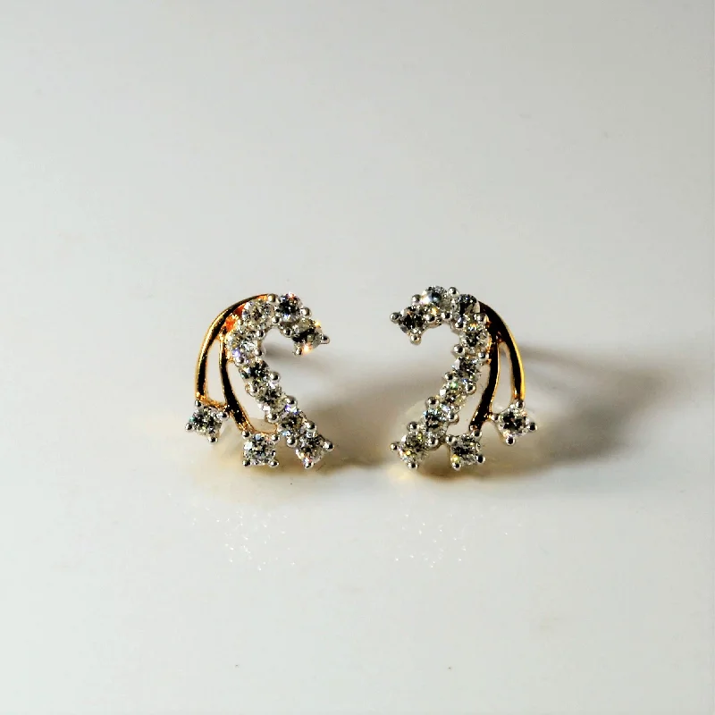 Shop Stylish Jewelry Now And Save Big Pave Diamond Flare Stud Earrings | 0.50ctw |