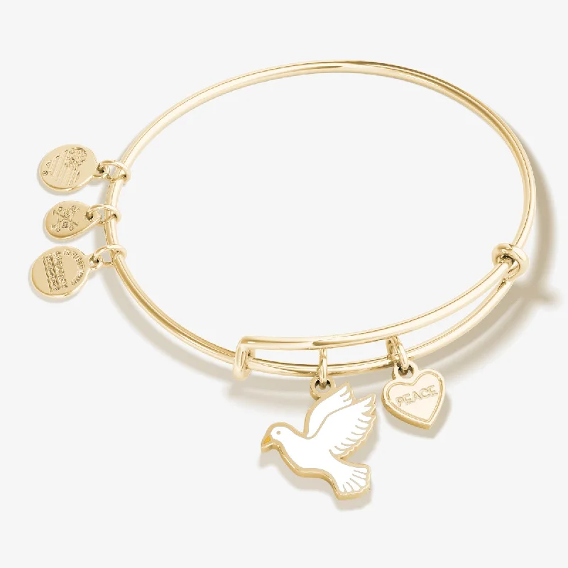 Jewelry Sale – Exclusive Styles At Lower Prices 'Peace' Dove Duo Charm Bangle Bracelet