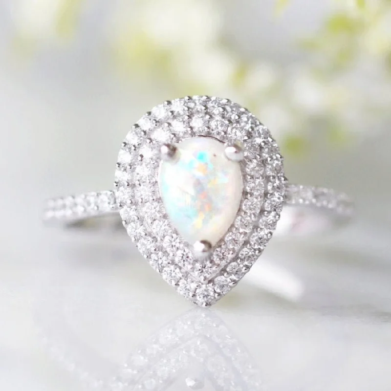 Scarlett Natural Opal Ring- Sterling Silver