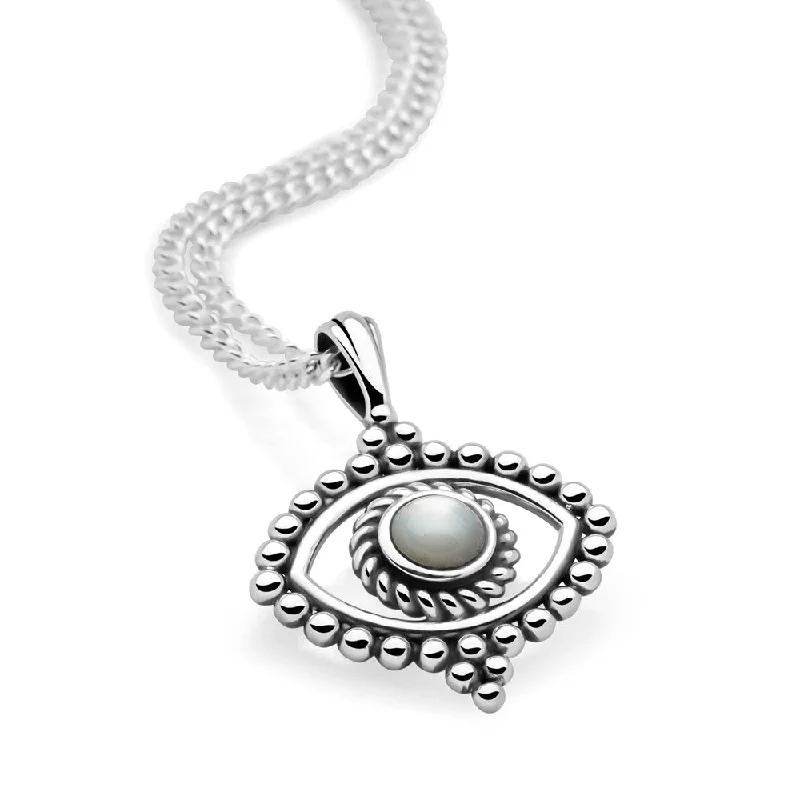 Pearly Evil Eye Pendant