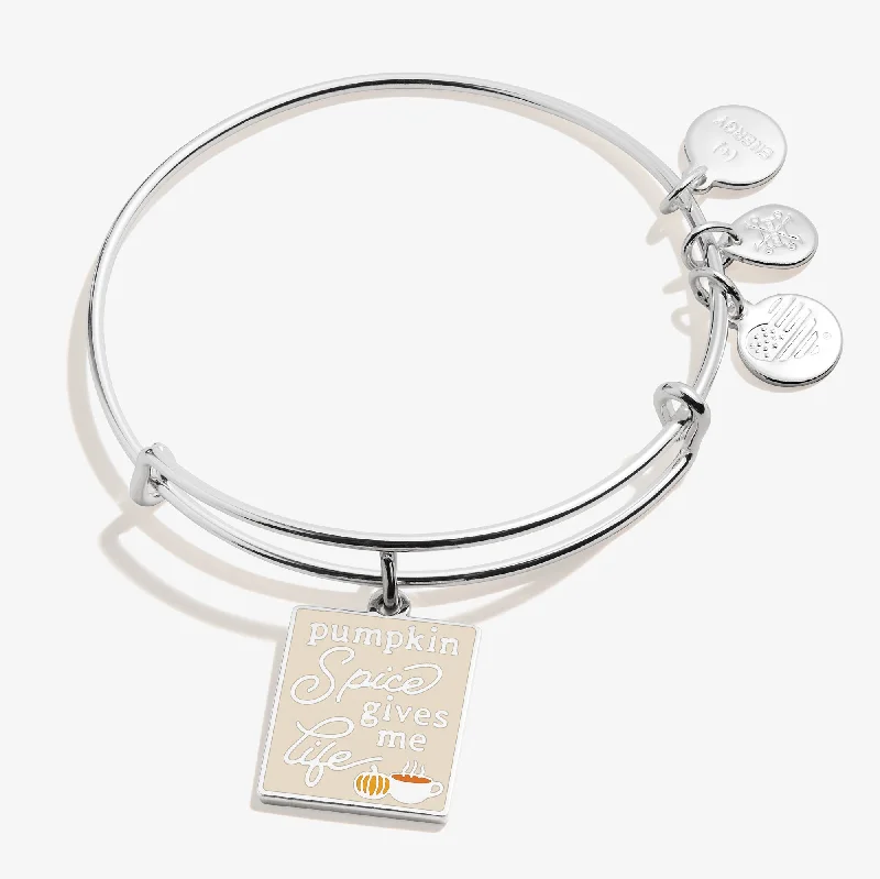 Big Discounts On Elegant Jewelry Collections 'Pumpkin Spice Gives Me Life' Charm Bangle Bracelet