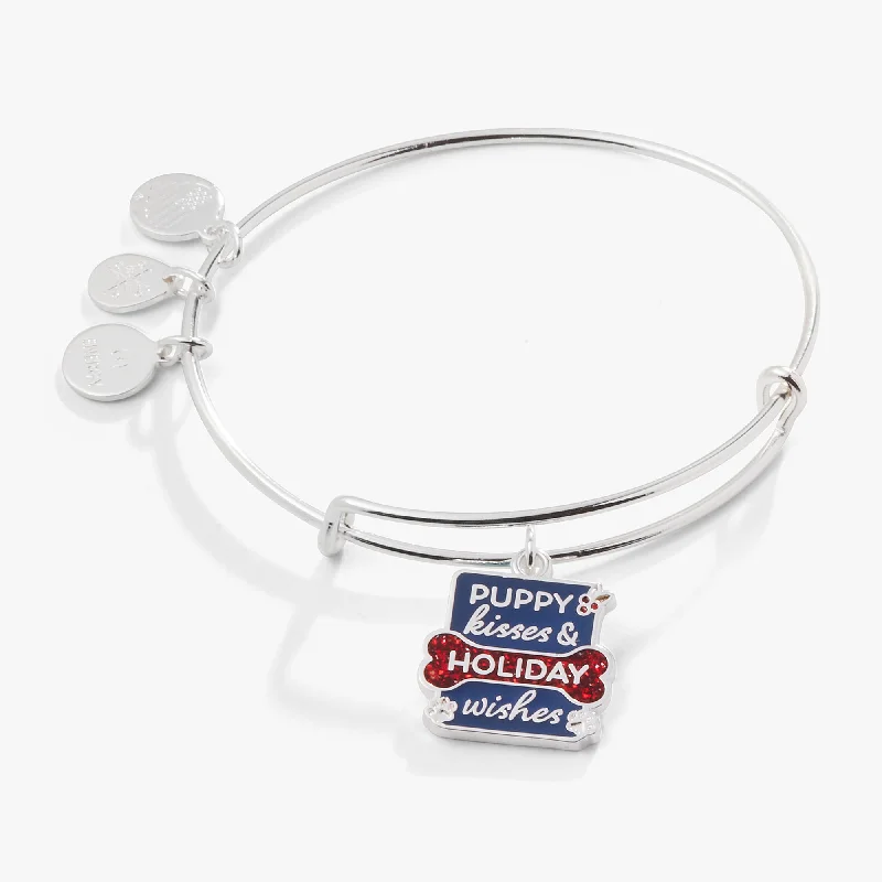 Timeless Elegance At Unbelievable Discounts 'Puppy Kisses + Holiday Wishes' Charm Bangle