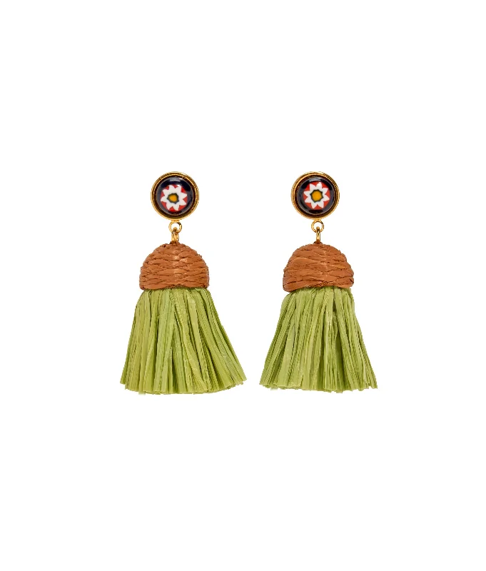 Affordable Gold-Plated Jewelry For Modern Fashion Raffia Earrings in Floral Palm