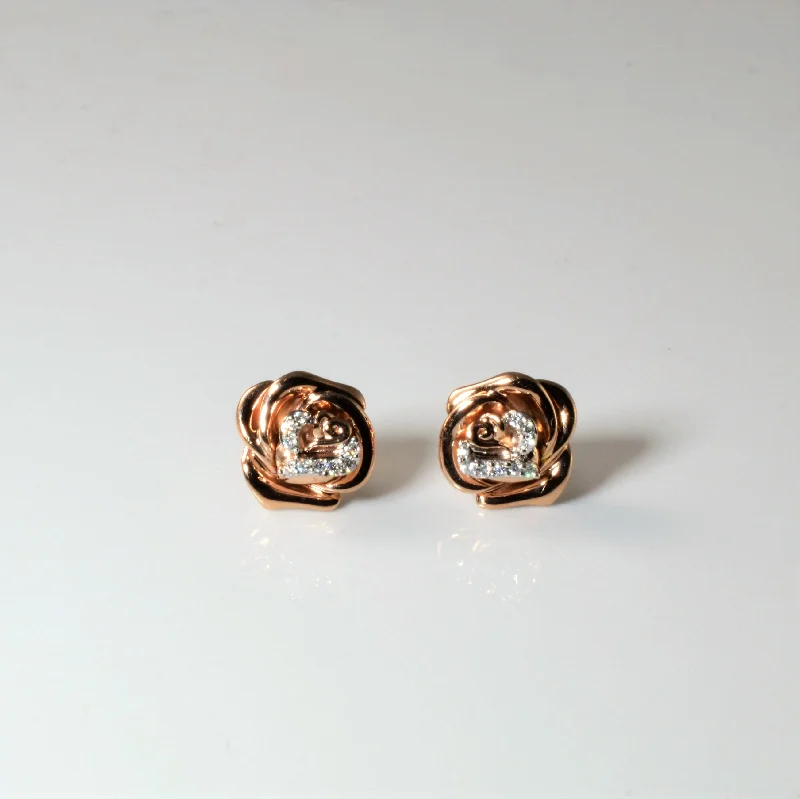 Shop Dazzling Jewelry At The Best Prices Rose Gold Flower Design Stud Earrings | 0.07ctw |