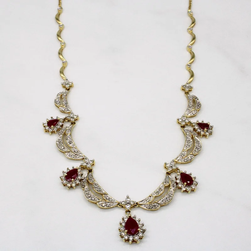 Ruby & Diamond Necklace | 1.80ctw, 1.50ctw | 17" |