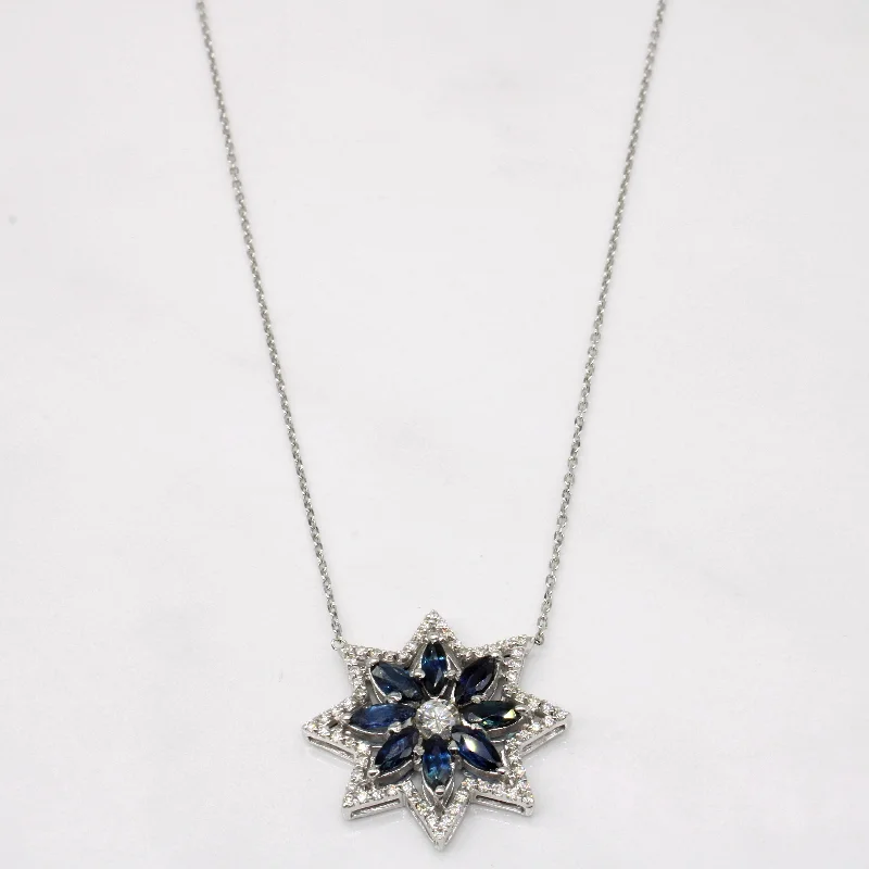 Sapphire & Diamond Pendant Necklace | 1.71ctw, 0.54ctw | 16" |