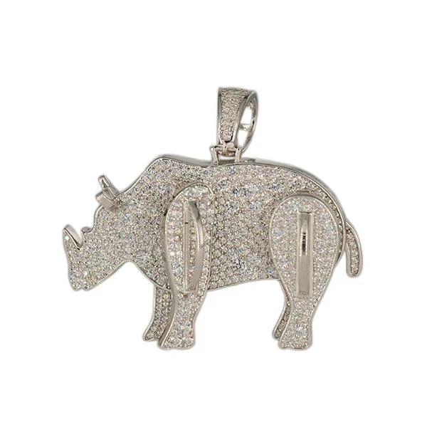 SILVER RHINO PENDANT