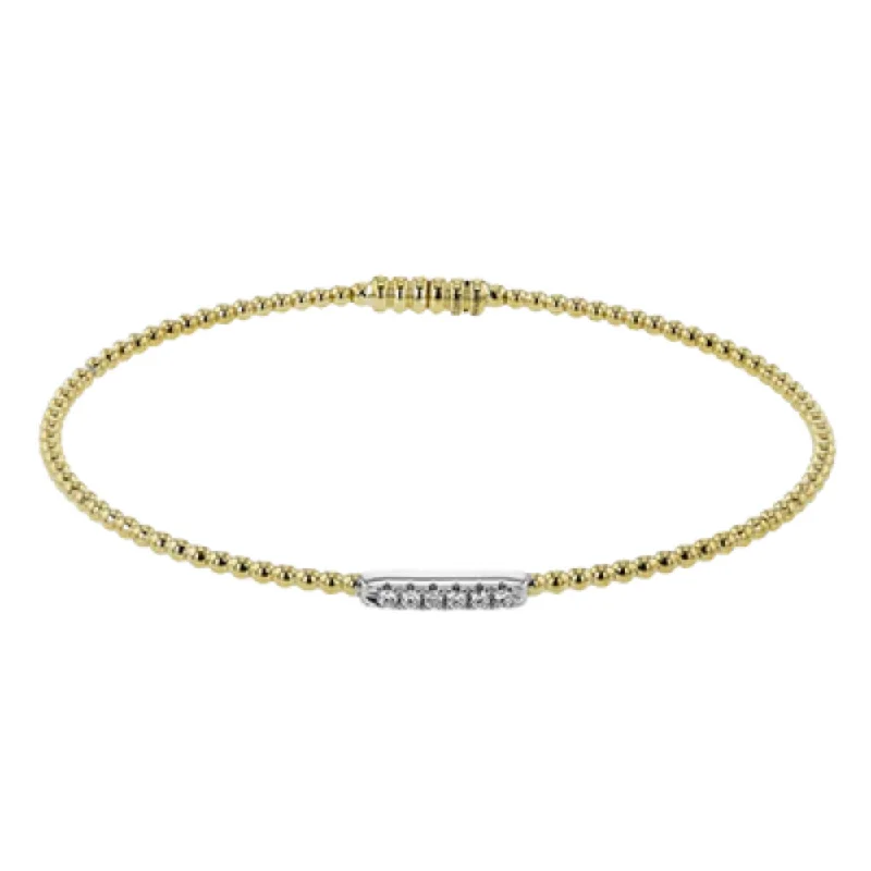 Simon G. 18k Two-Tone Beaded Bangle Bracelet